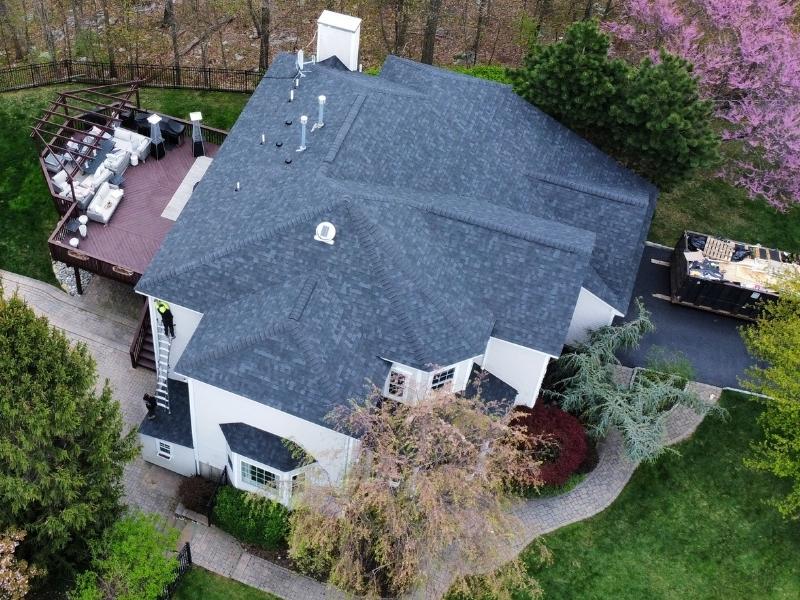 full roof replacement with Owens Corning shingles in Onyx black